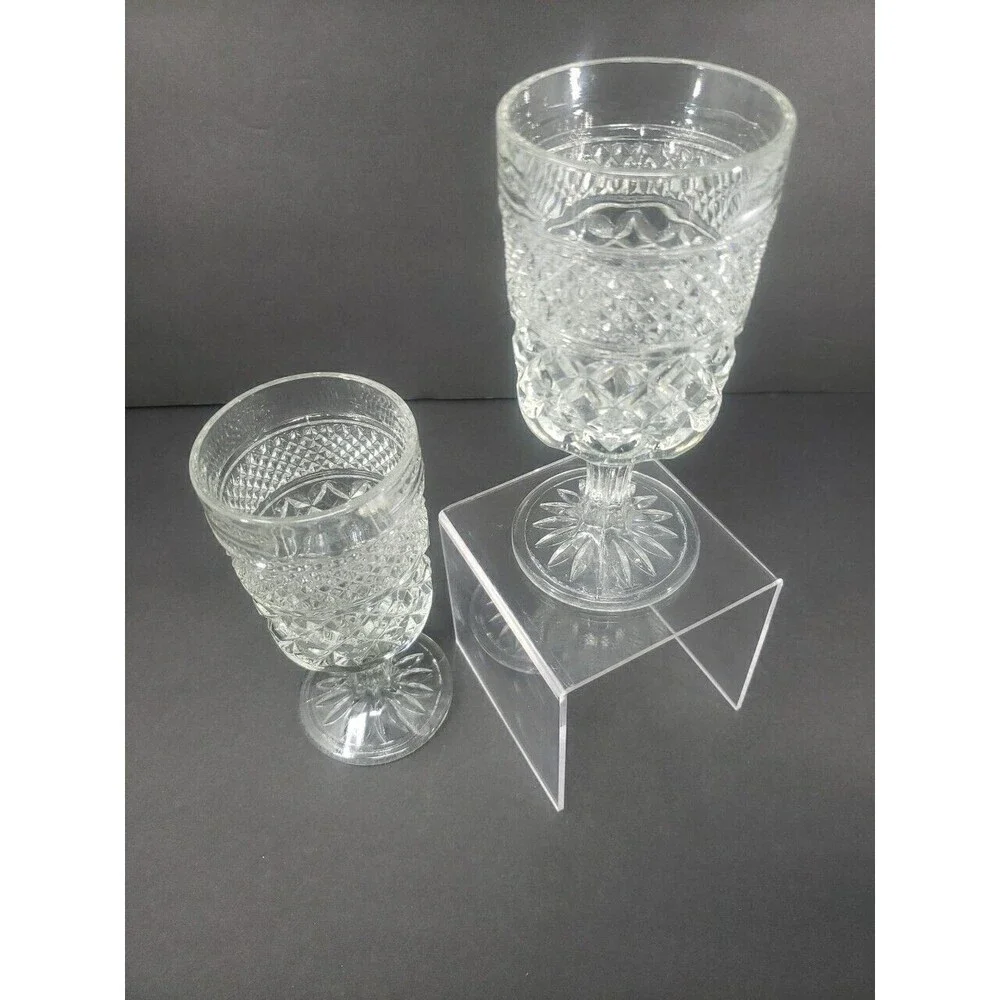 Vintage Anchor Hocking Wexford Glass Wine Water Goblet Set of Two Classic